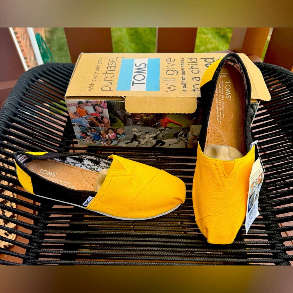 TOMS Kids Bright Yellow Moccasins